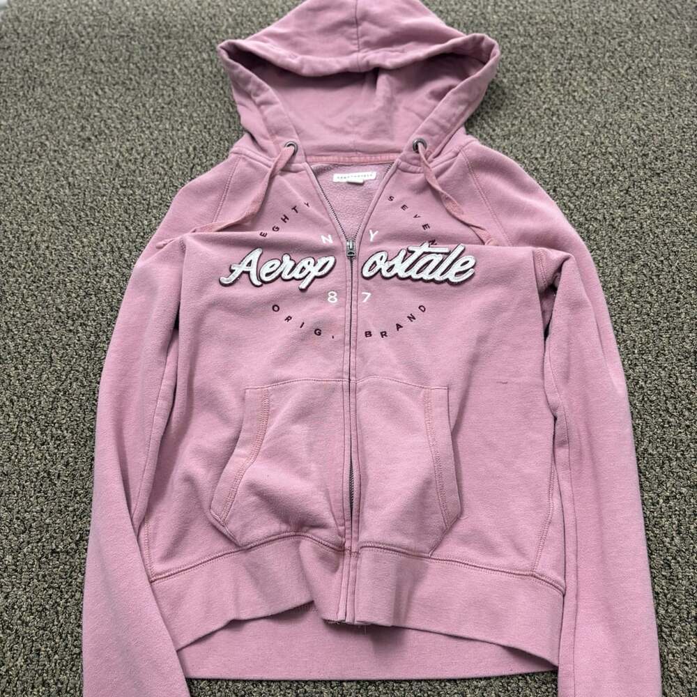 Aeropostale Zip Up Hoodie Pink 1987 Logo